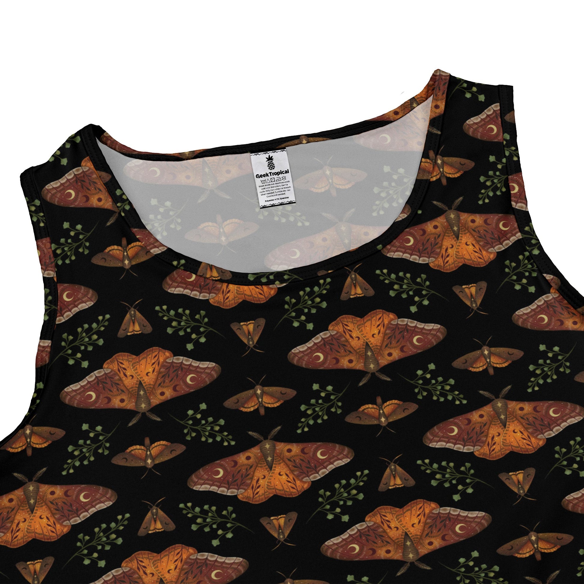 Autumn Underwing Moths Sleeveless Dress close front