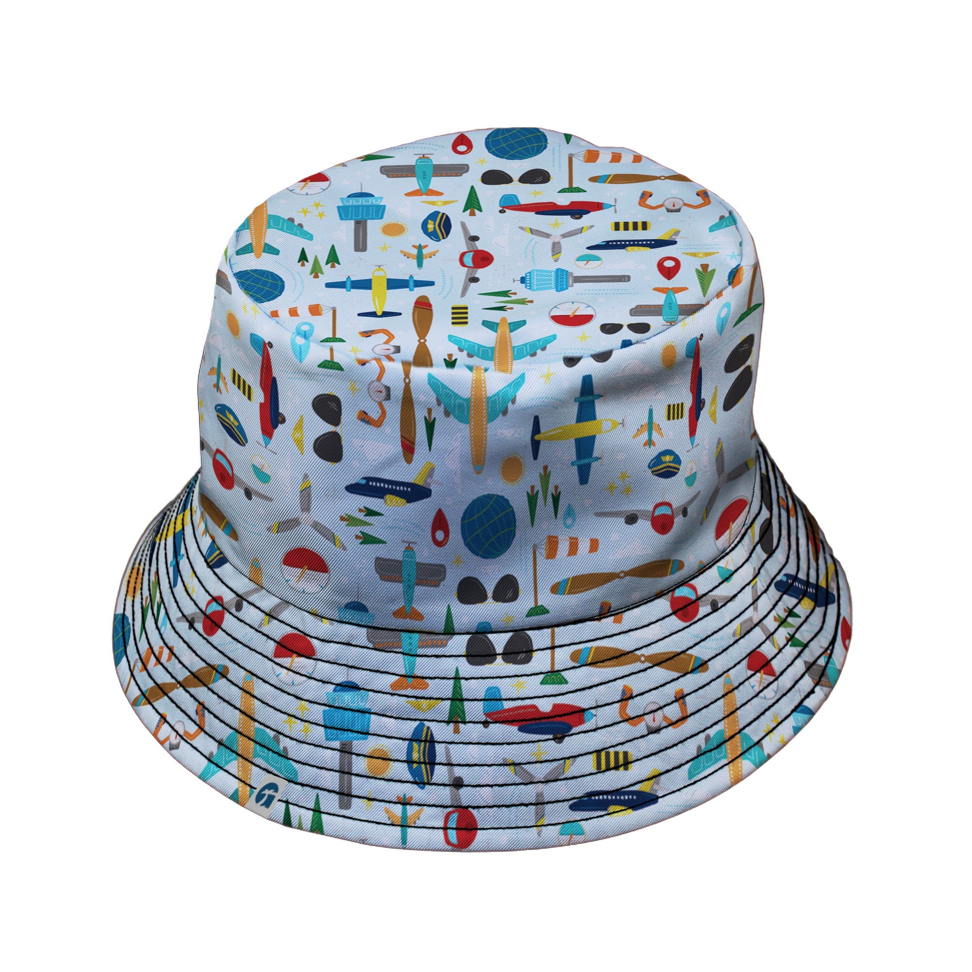 Aviation Adventure Bucket Hat Geek Nerd aviation print Design by Zirkus Design lx - B
