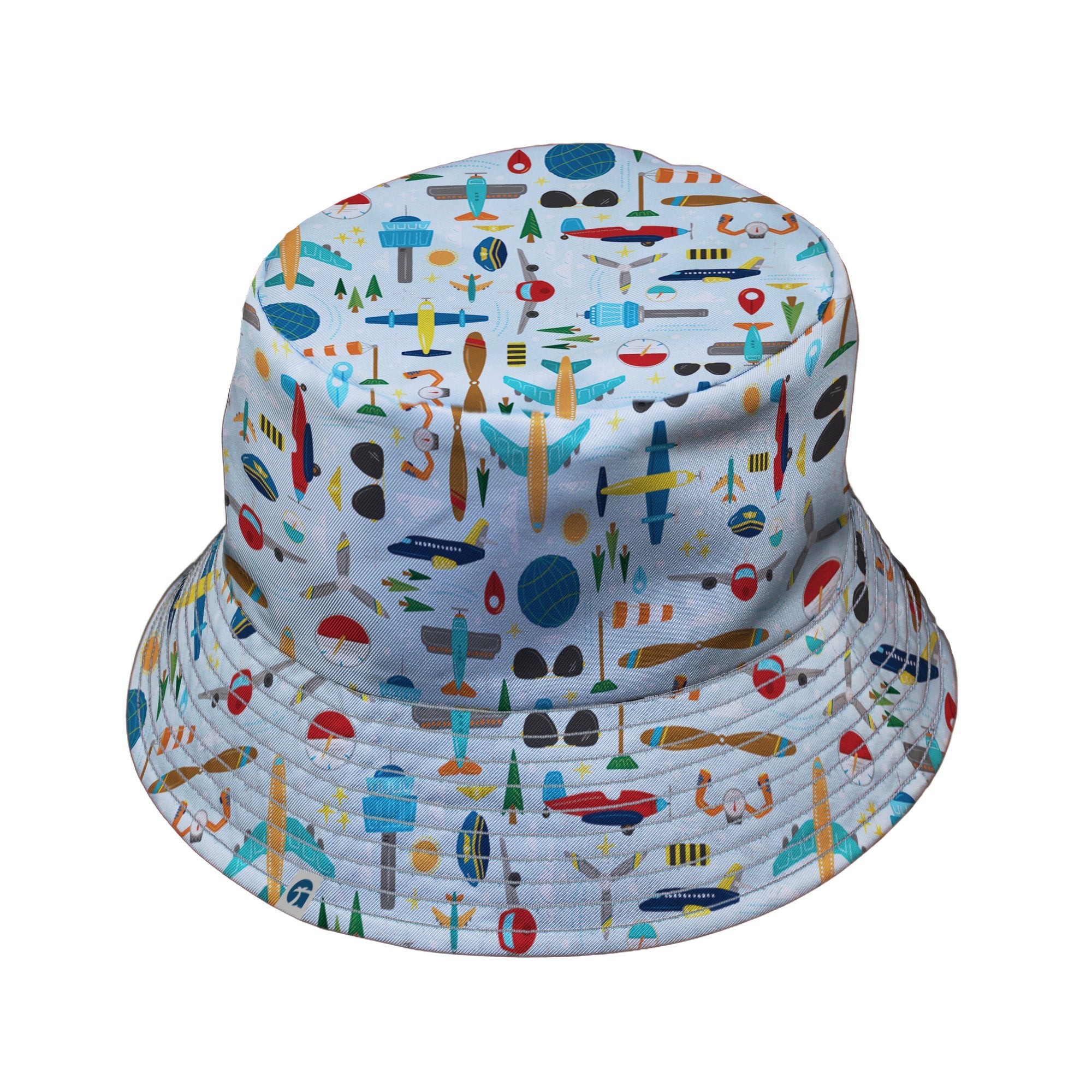 Aviation Adventure Bucket Hat Geek Nerd aviation print Design by Zirkus Design lx - B