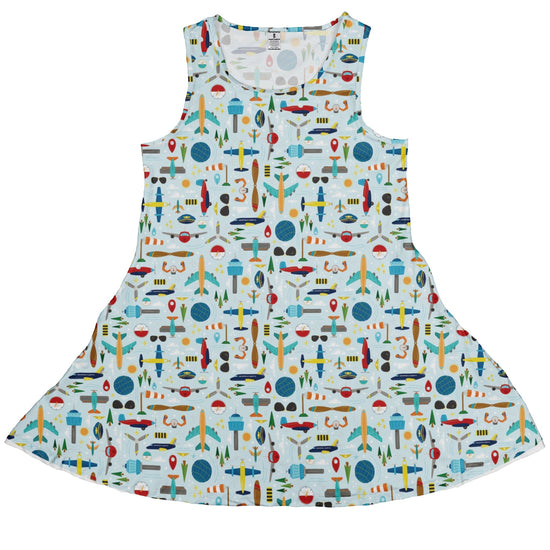 Aviation Adventure Dress Geek Nerd aviation print Design by Zirkus Design lx - C