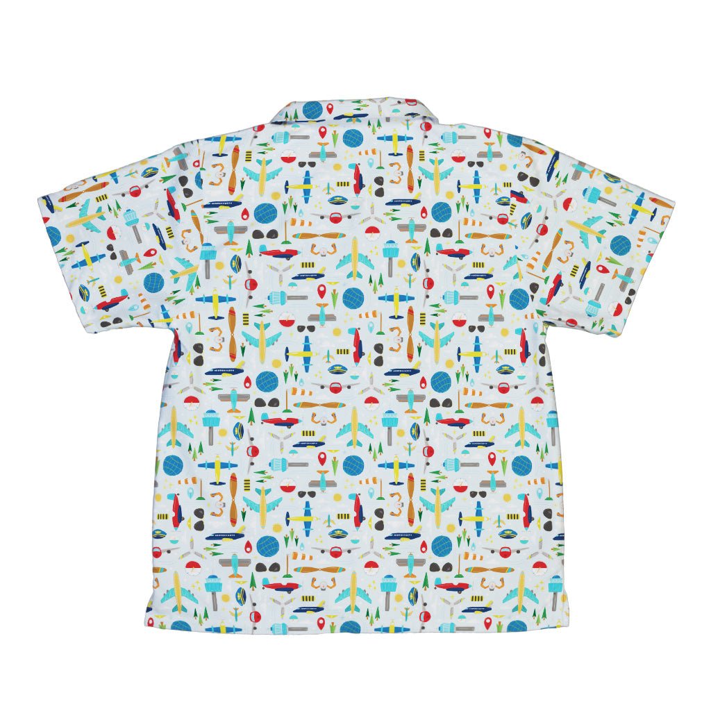 Aviation Adventure Youth Hawaiian Shirt Geek Nerd aviation print Design by Zirkus Design q225