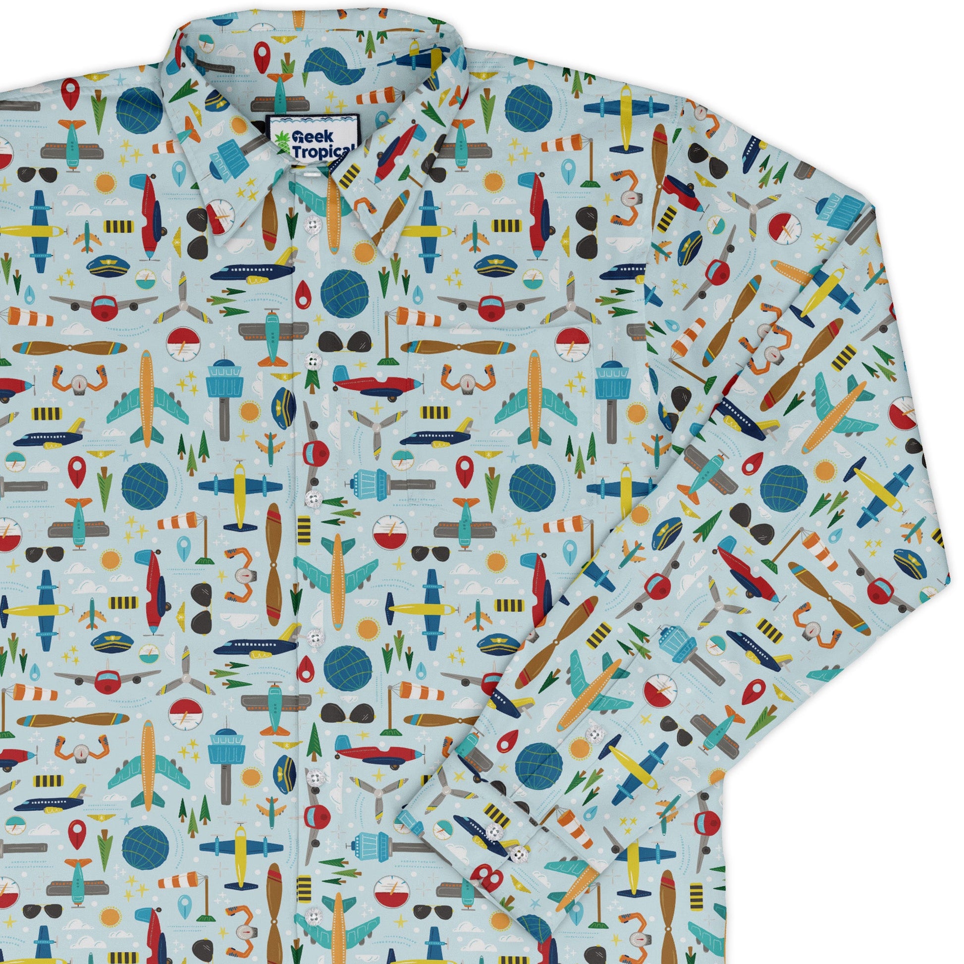 Aviation Adventure Long Sleeve Button Up Shirt