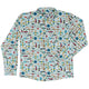 Aviation Adventure Long Sleeve Button Up Shirt Geek Nerd adult sizing aviation print Design by Zirkus Design