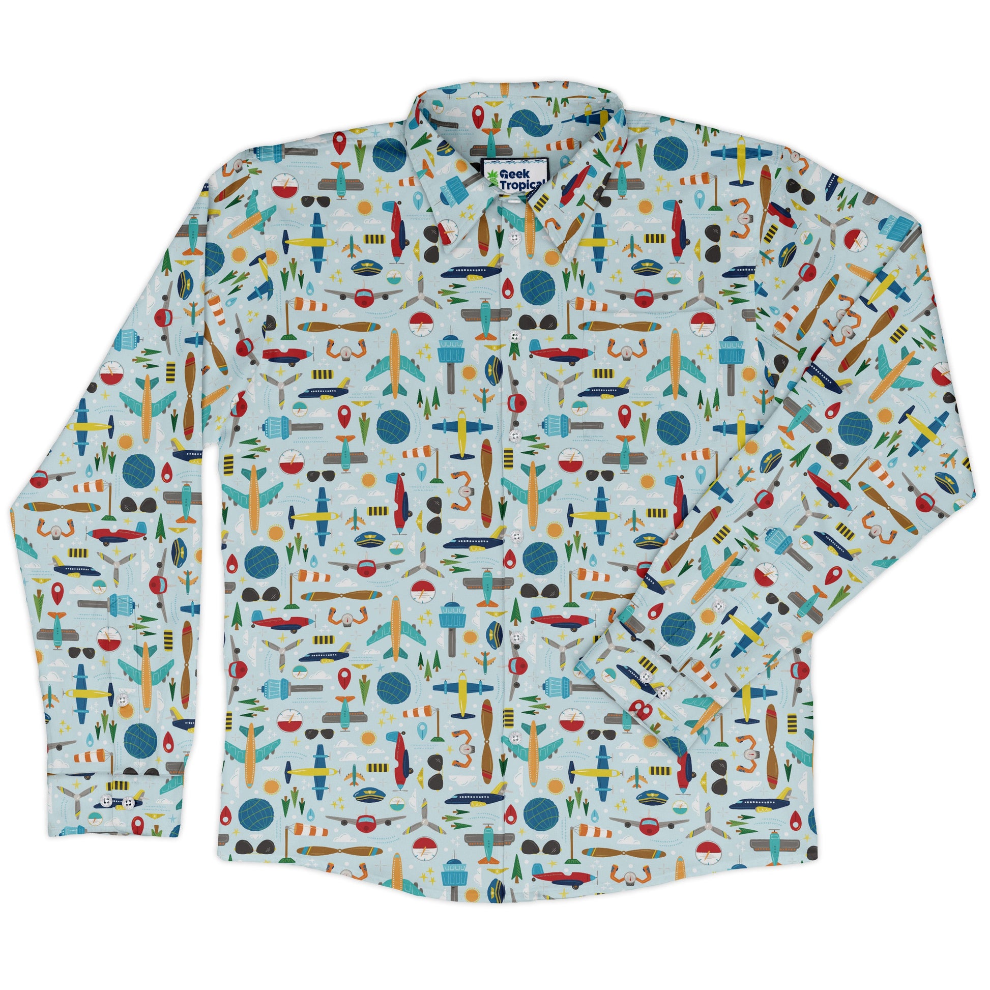 Aviation Adventure Long Sleeve Button Up Shirt