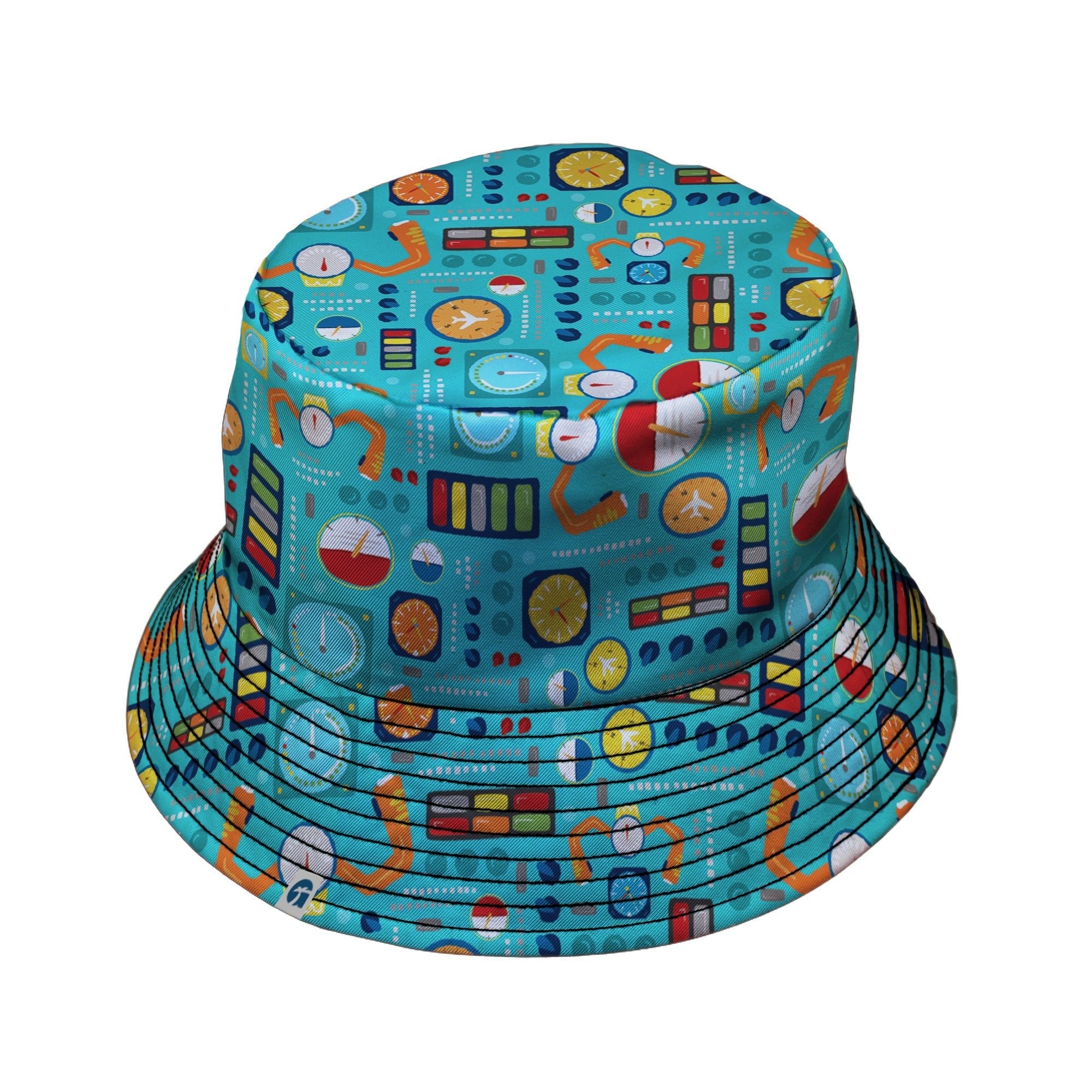 Aviation Adventure instrument Bucket Hat Geek Nerd aviation print Design by Zirkus Design lx - B
