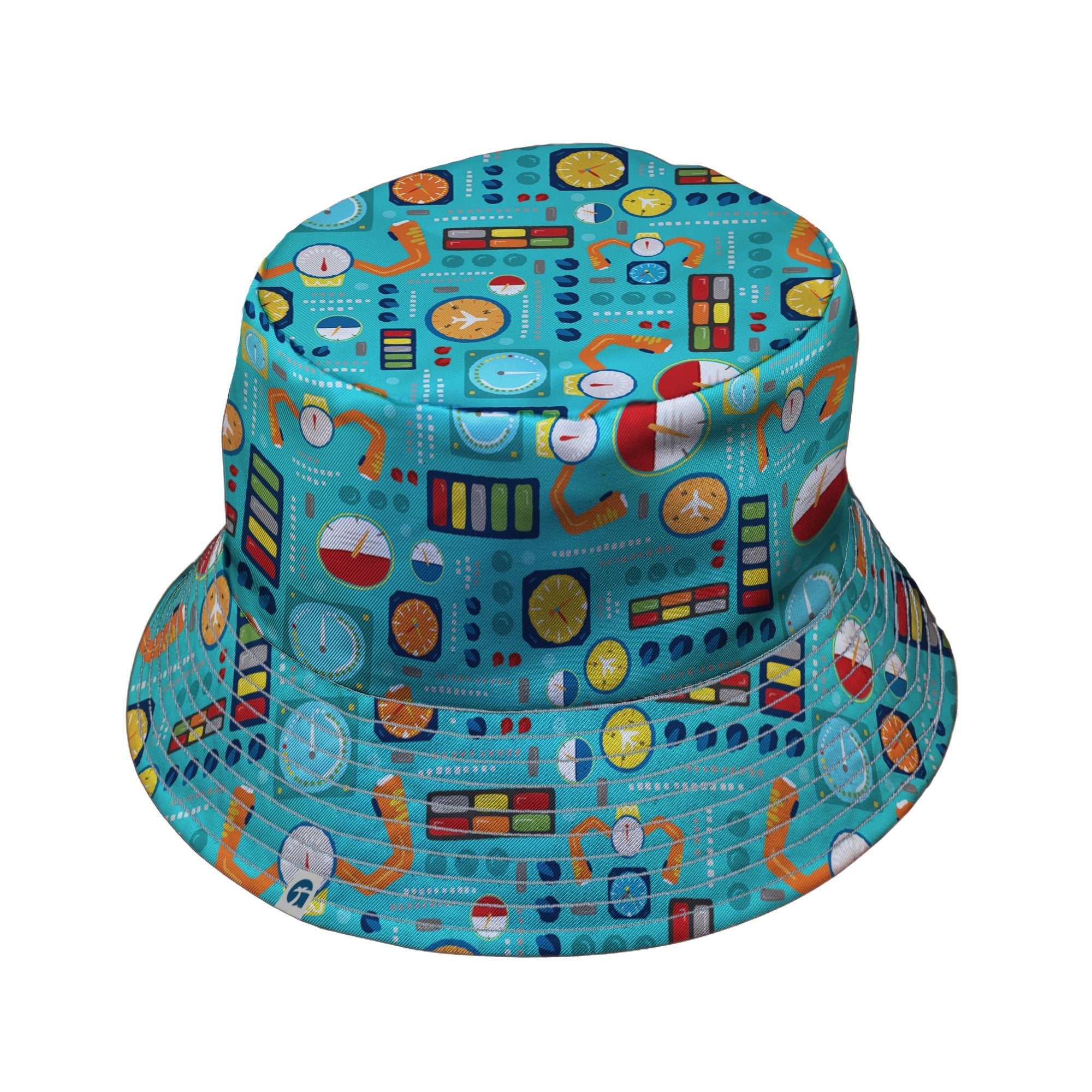 Aviation Adventure instrument Bucket Hat Geek Nerd aviation print Design by Zirkus Design lx - B