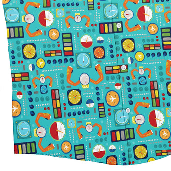 Aviation Adventure instrument Button Up Shirt Geek Nerd adult sizing aviation print Design by Zirkus Design