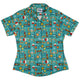 Aviation Adventure instrument Curvy Button Up Shirt Geek Nerd aviation print Design by Zirkus Design q225