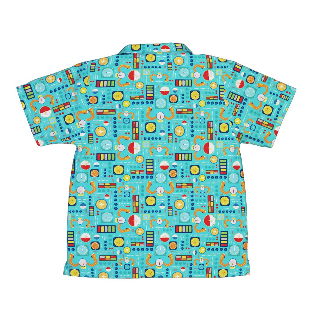 Aviation Adventure instrument Youth Hawaiian Shirt Geek Nerd aviation print Design by Zirkus Design q225