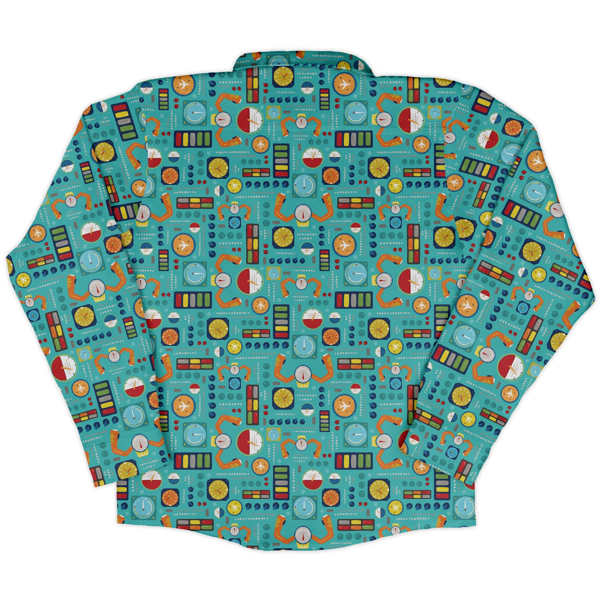Aviation Adventure instrument Long Sleeve Button Up Shirt