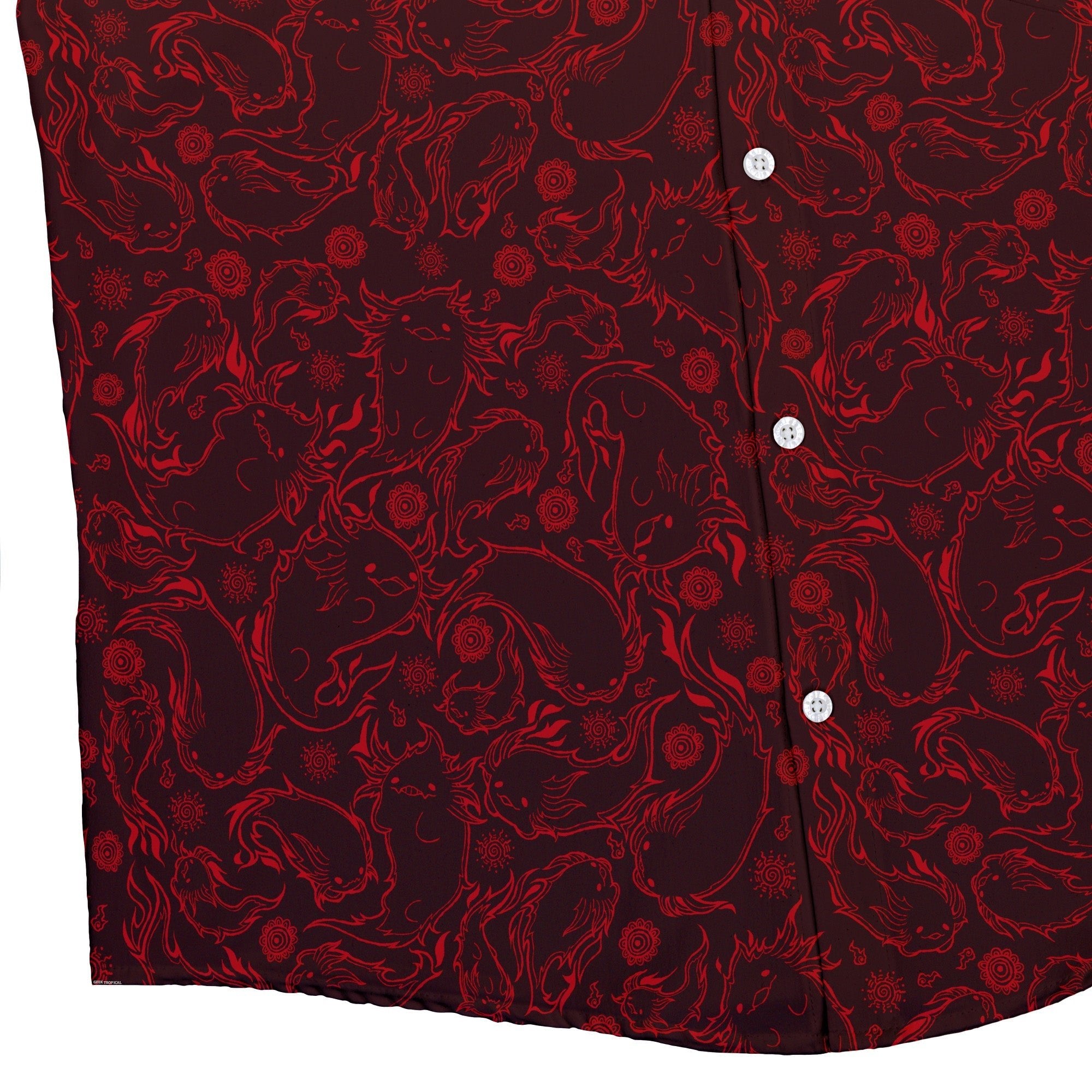 Axolotil Firebending Salamanders Button Up Shirt - adult sizing - Anime - Design by Ardi Tong