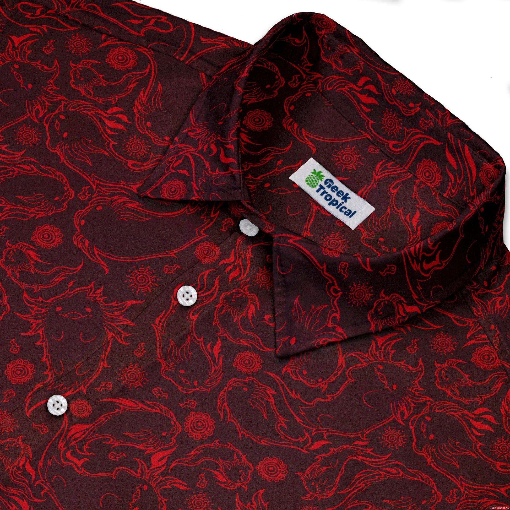Axolotil Firebending Salamanders Button Up Shirt - adult sizing - Anime - Design by Ardi Tong