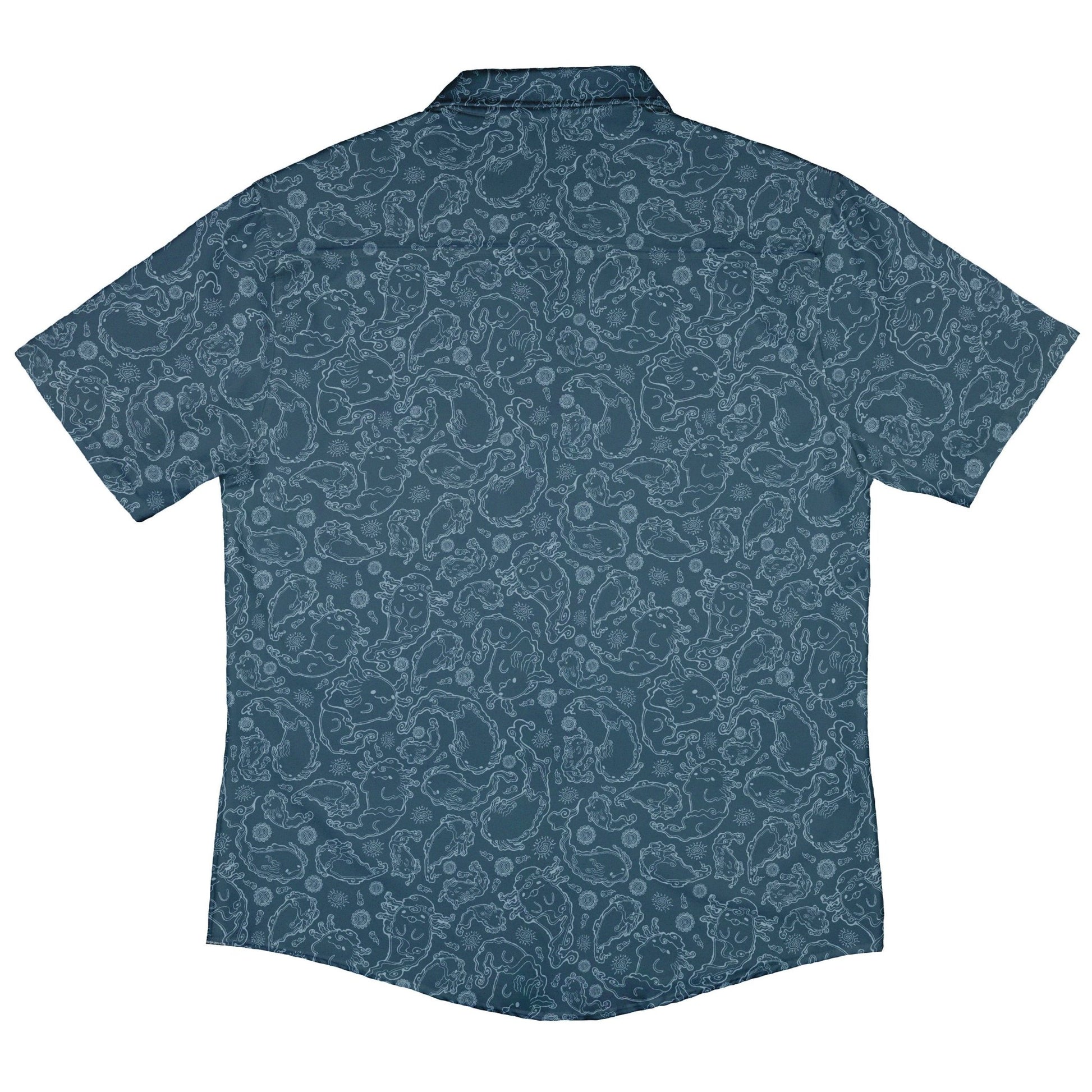 Axolotl Airbending Salamanders Button Up Shirt - adult sizing - Anime - Design by Ardi Tong