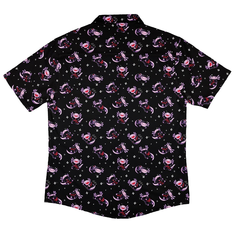 Axolotl Ninjas Button Up Shirt Geek Nerd 0925 adult sizing All Adult Button Up Shirts