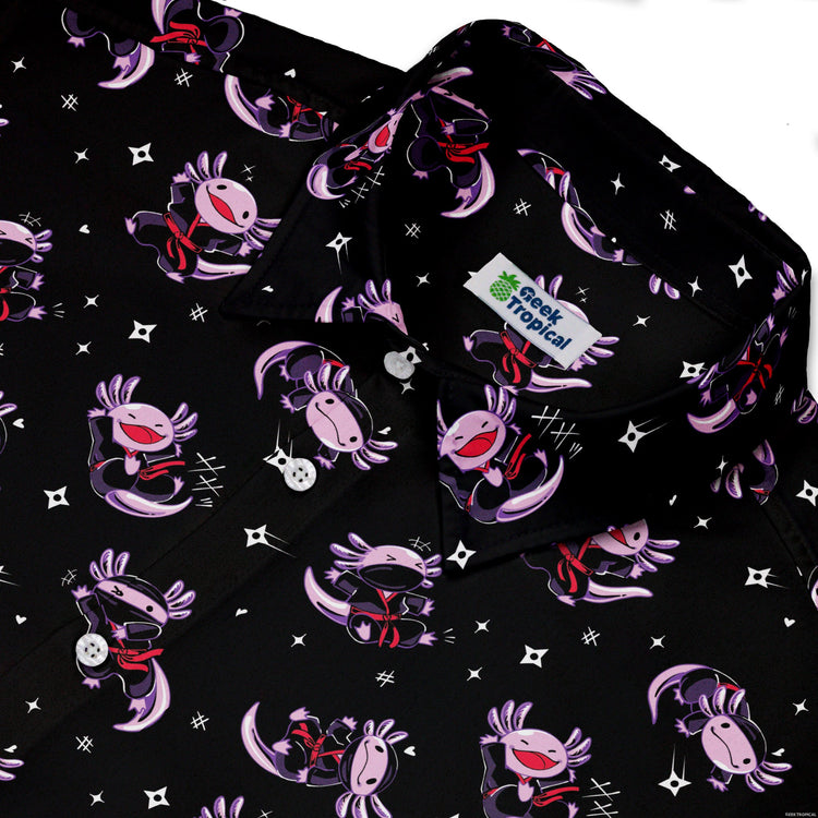 Axolotl Ninjas Button Up Shirt Geek Nerd 0925 adult sizing All Adult Button Up Shirts
