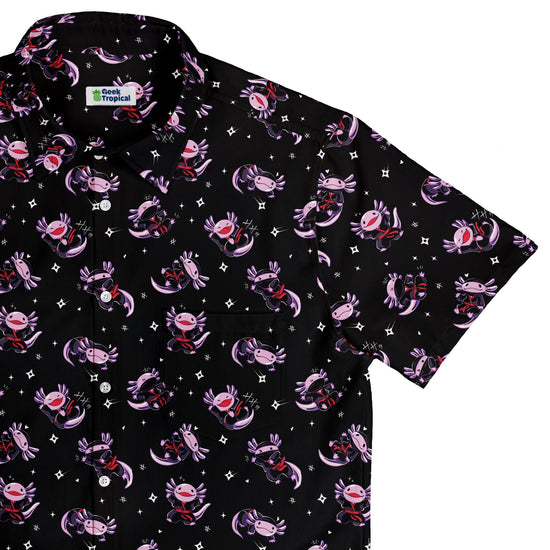 Axolotl Ninjas Button Up Shirt Geek Nerd 0925 adult sizing All Adult Button Up Shirts