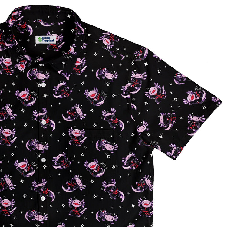 Axolotl Ninjas Button Up Shirt Geek Nerd 0925 adult sizing All Adult Button Up Shirts