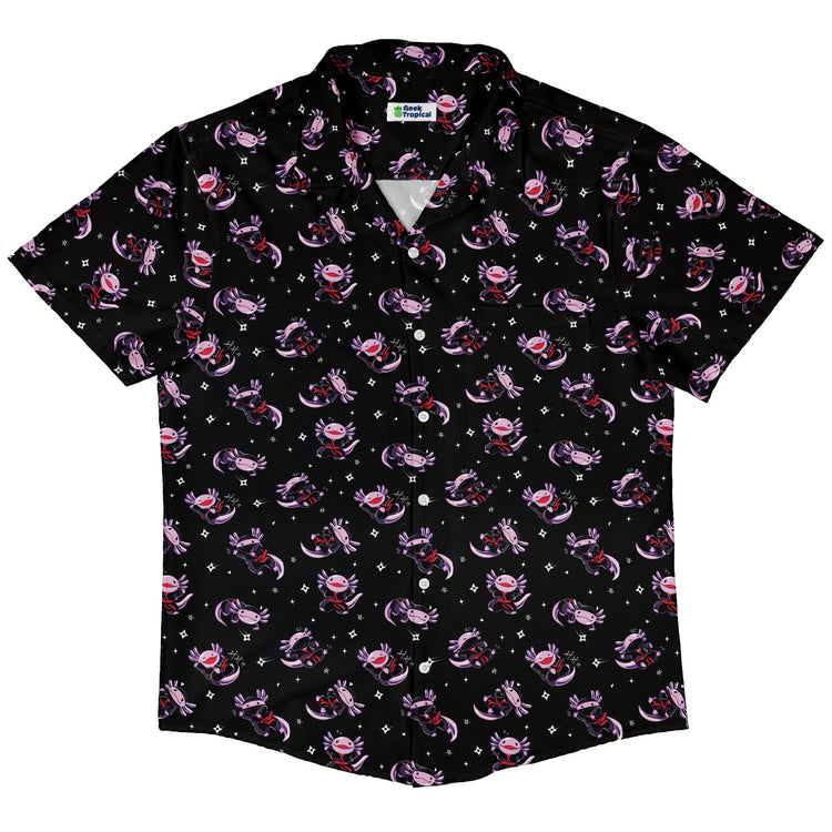 Axolotl Ninjas Button Up Shirt Geek Nerd 0925 adult sizing All Adult Button Up Shirts
