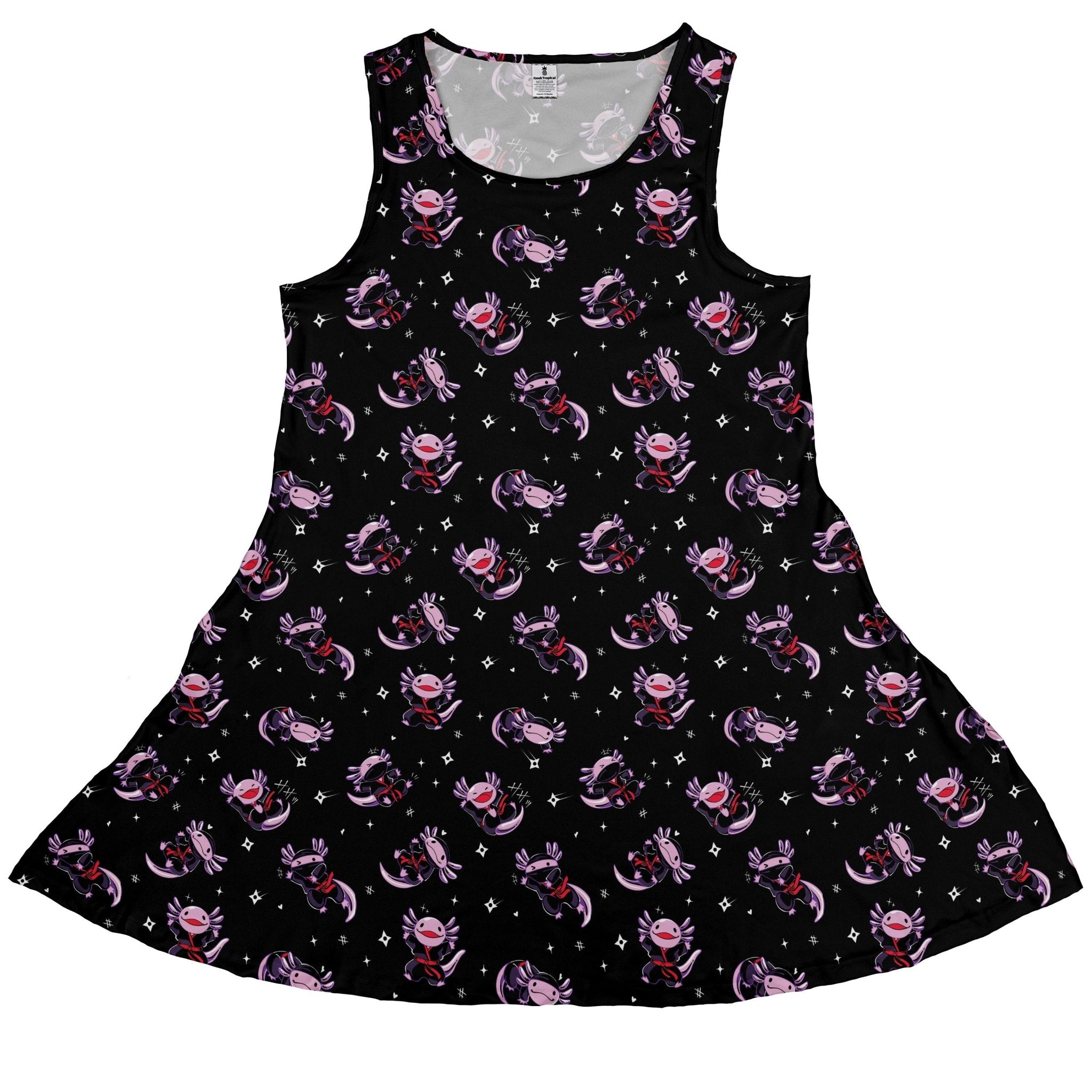 Axolotl Ninjas Dress Geek Nerd 0925 Animal Patterns Anime