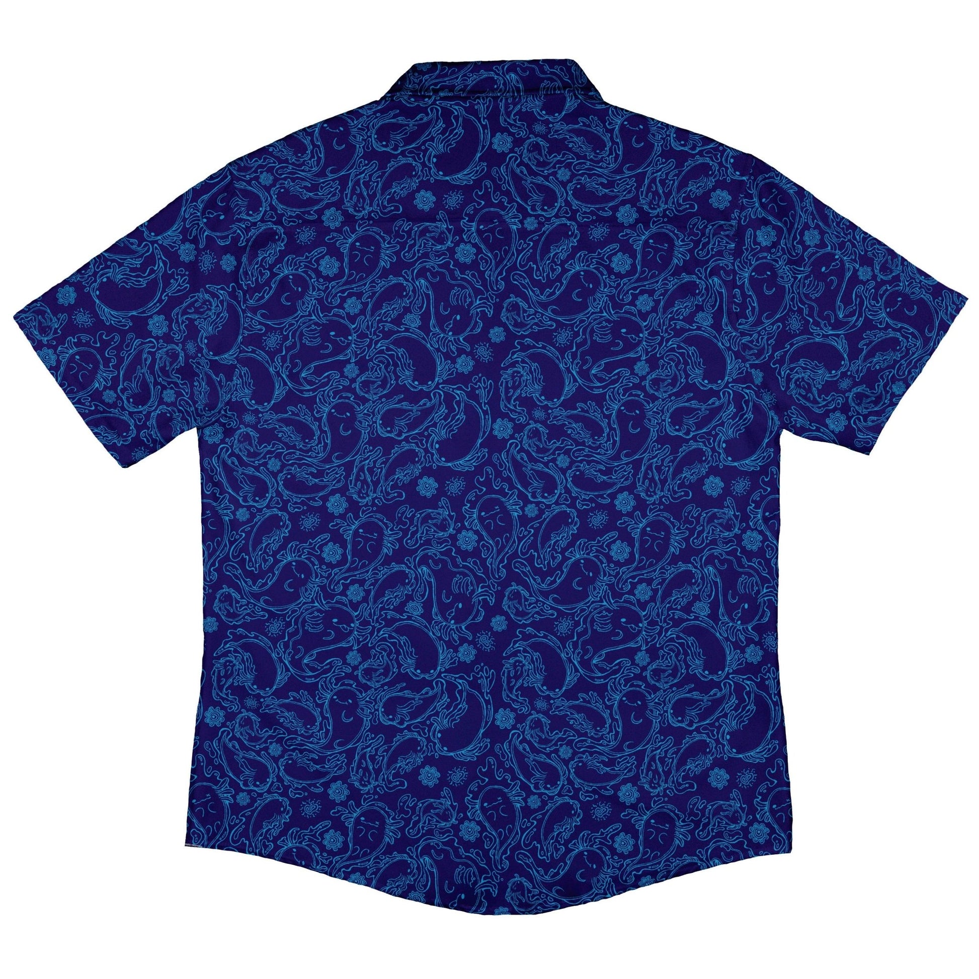 Axolotl Waterbending Salamanders Button Up Shirt - adult sizing - Anime - Design by Ardi Tong