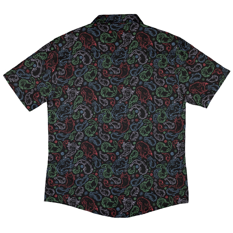 Axolotl Avatar State Button Up Shirt Geek Nerd adult sizing anime Design by Ardi Tong