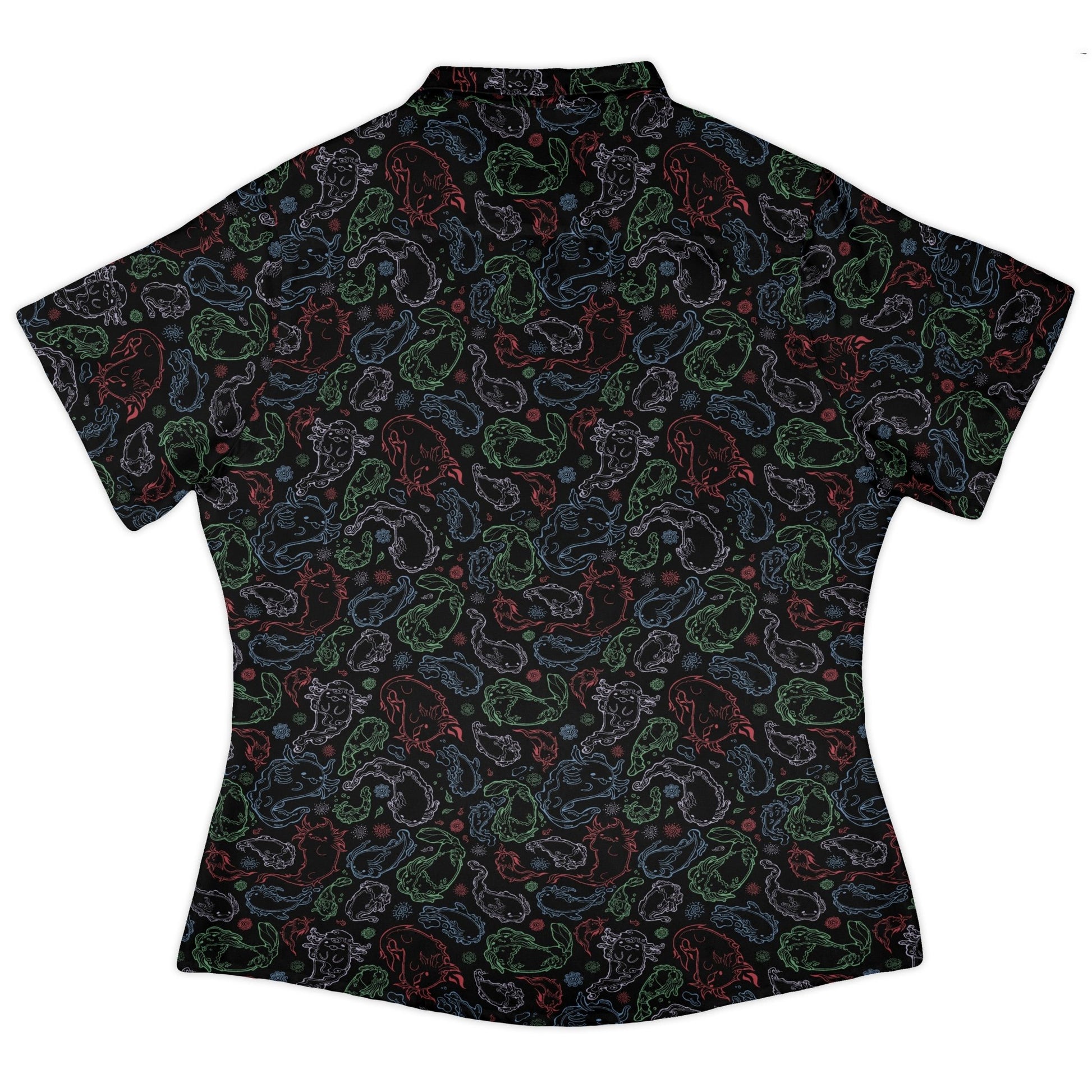 Axolotl Avatar State Curvy Button Up Shirt Geek Nerd anime Design by Ardi Tong q225