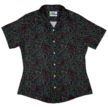 Axolotl Avatar State Curvy Button Up Shirt Geek Nerd anime Design by Ardi Tong q225