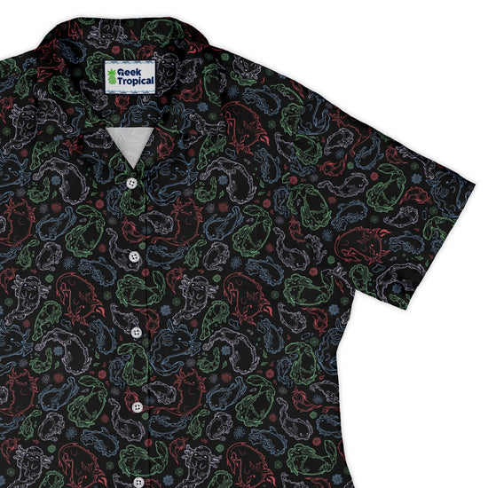 Axolotl Avatar State Curvy Button Up Shirt Geek Nerd anime Design by Ardi Tong q225