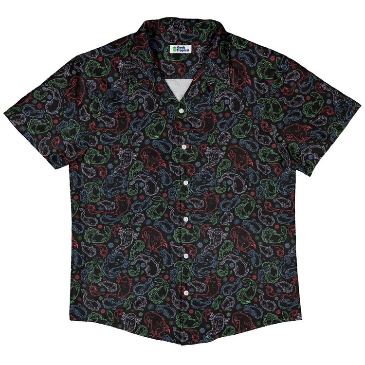Axolotl Avatar State Button Up Shirt Geek Nerd adult sizing anime Design by Ardi Tong