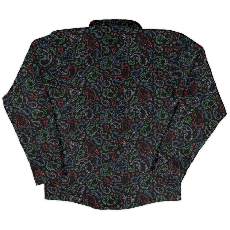 Axolotl avatar state Long Sleeve Button Up Shirt Geek Nerd adult sizing anime Design by Ardi Tong