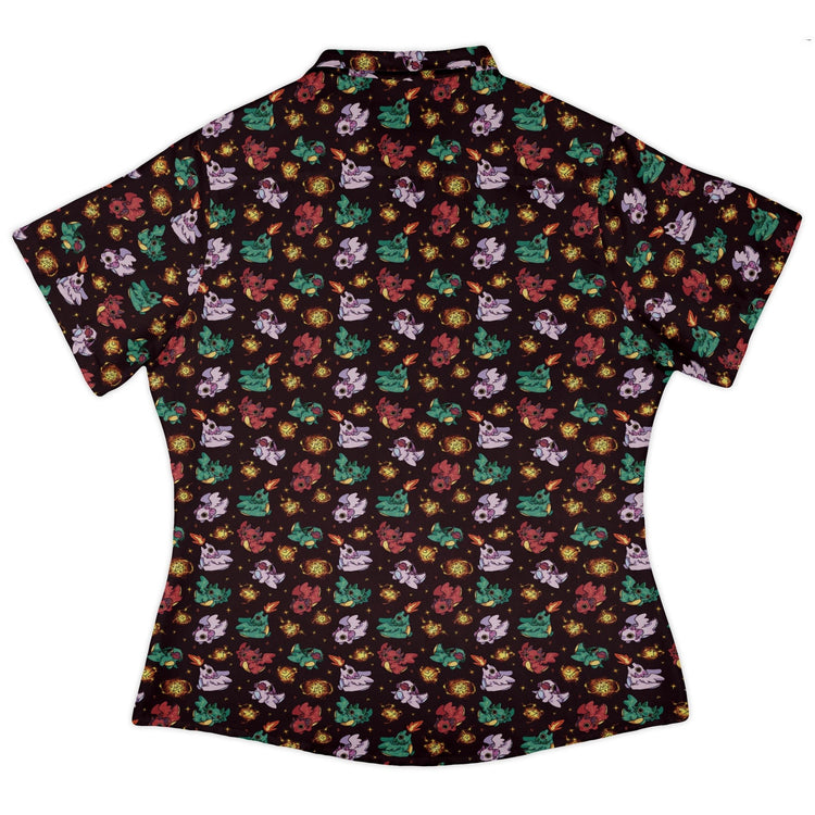 Baby Dragon Familiars Curvy Button Up Shirt Geek Nerd Design by Ardi Tong dnd & rpg print q225