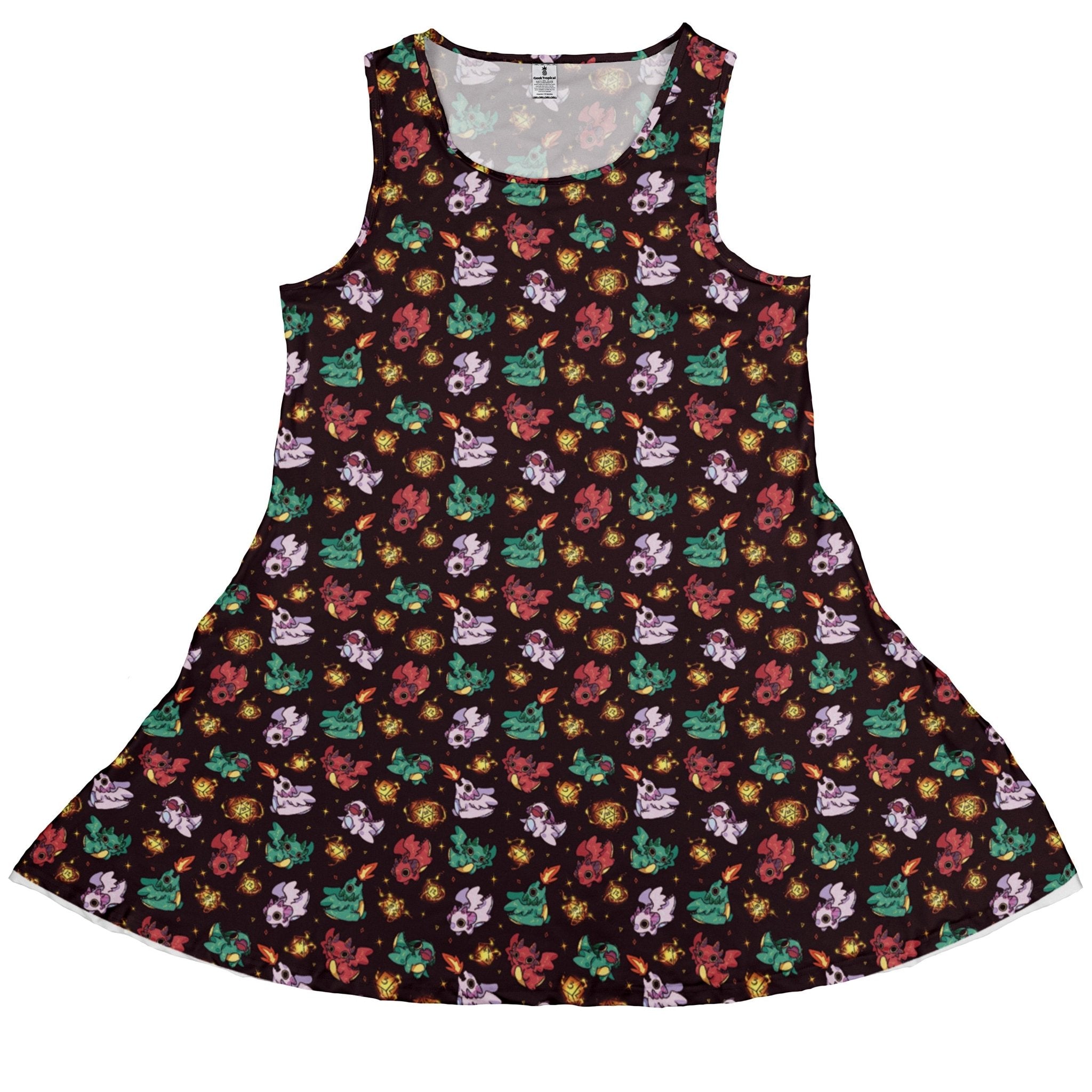 Baby Dragon Familiars Dress Geek Nerd Design by Ardi Tong dnd & rpg print lx - C