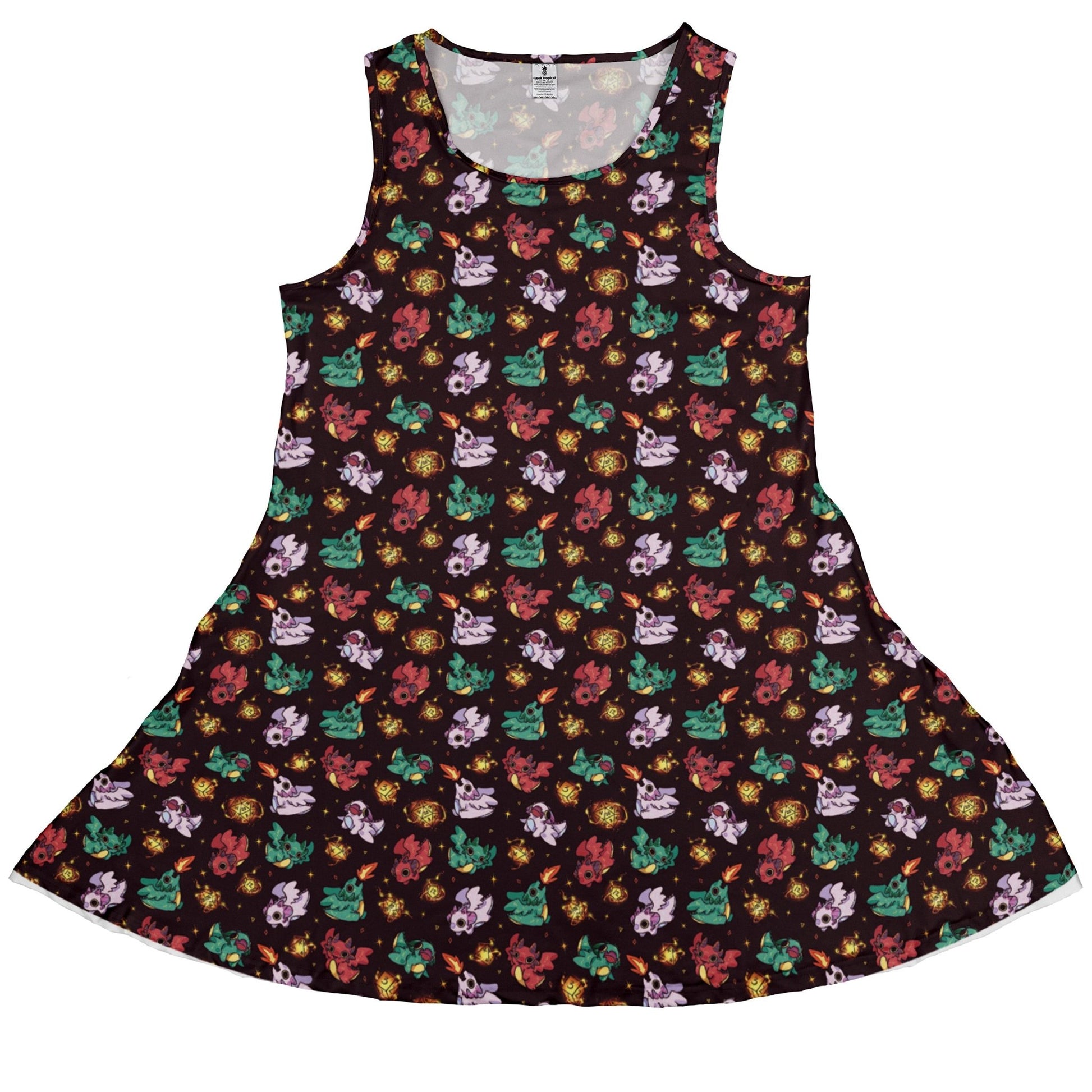 Baby Dragon Familiars Dress Geek Nerd Design by Ardi Tong dnd & rpg print lx - C