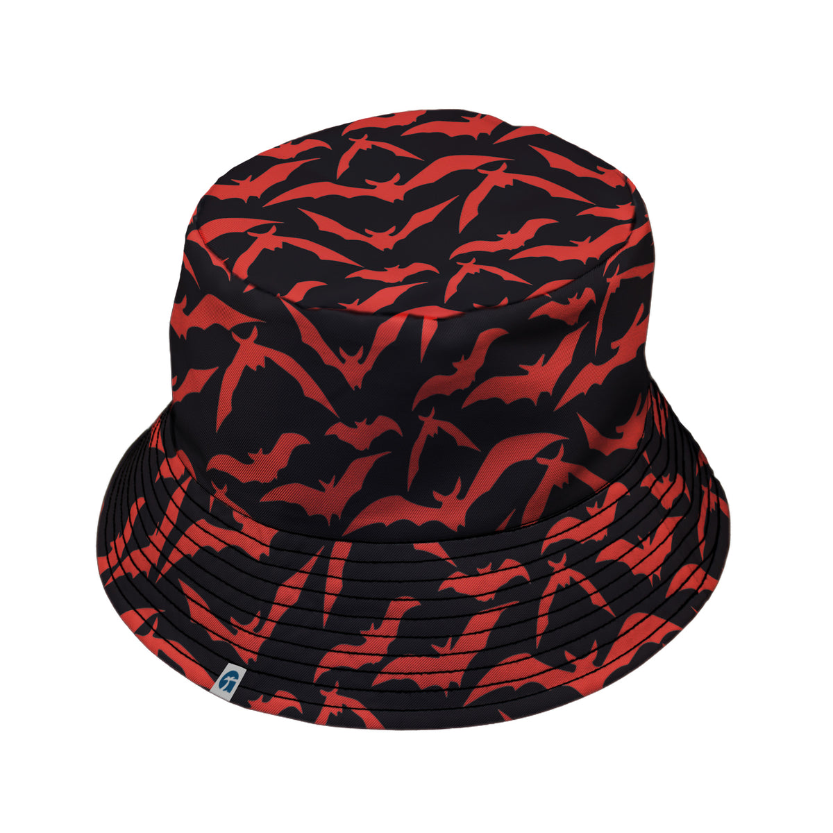 Bat Swarm Bucket Hat Black Stitching