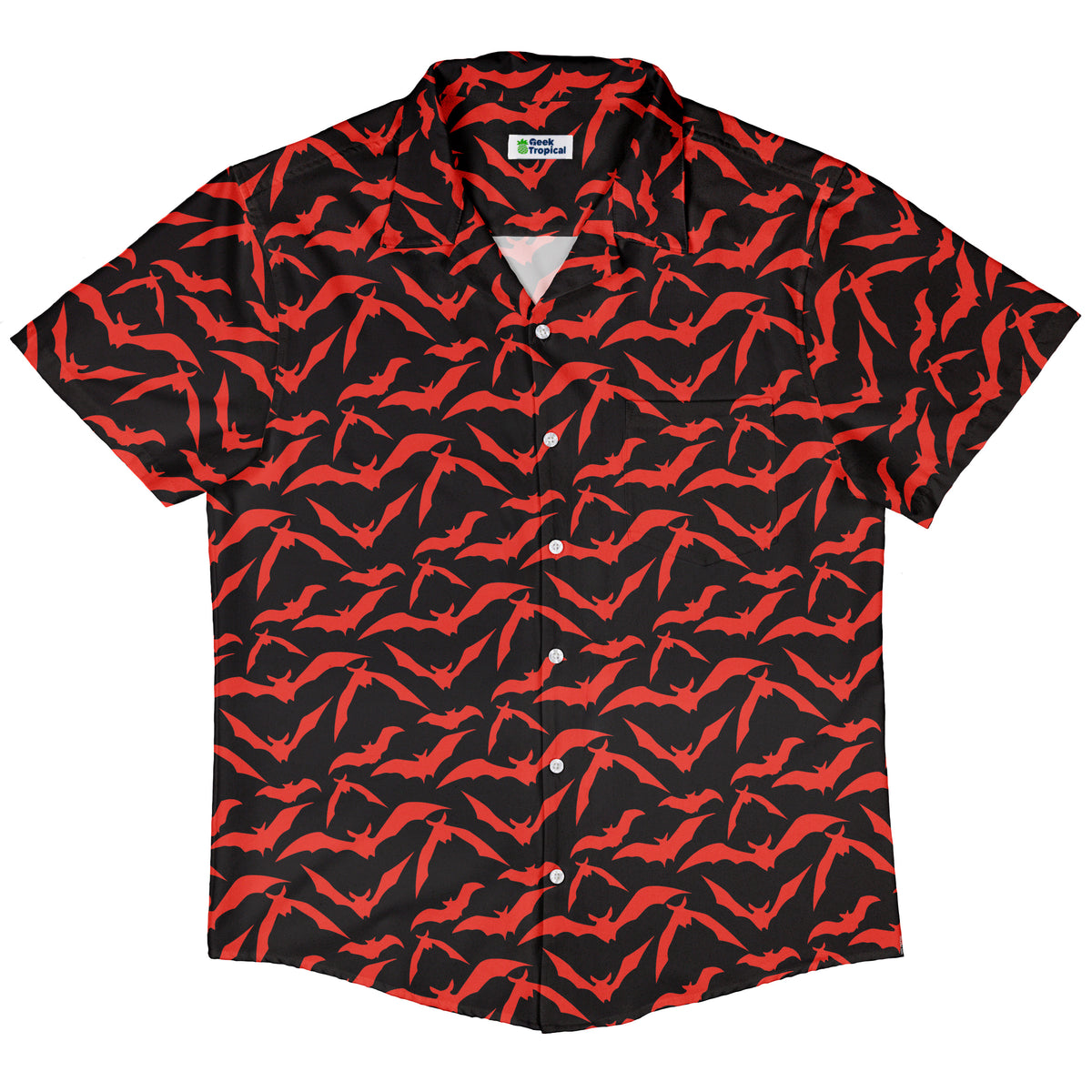Bat Swarm Button Up Shirt Hawaiian Front