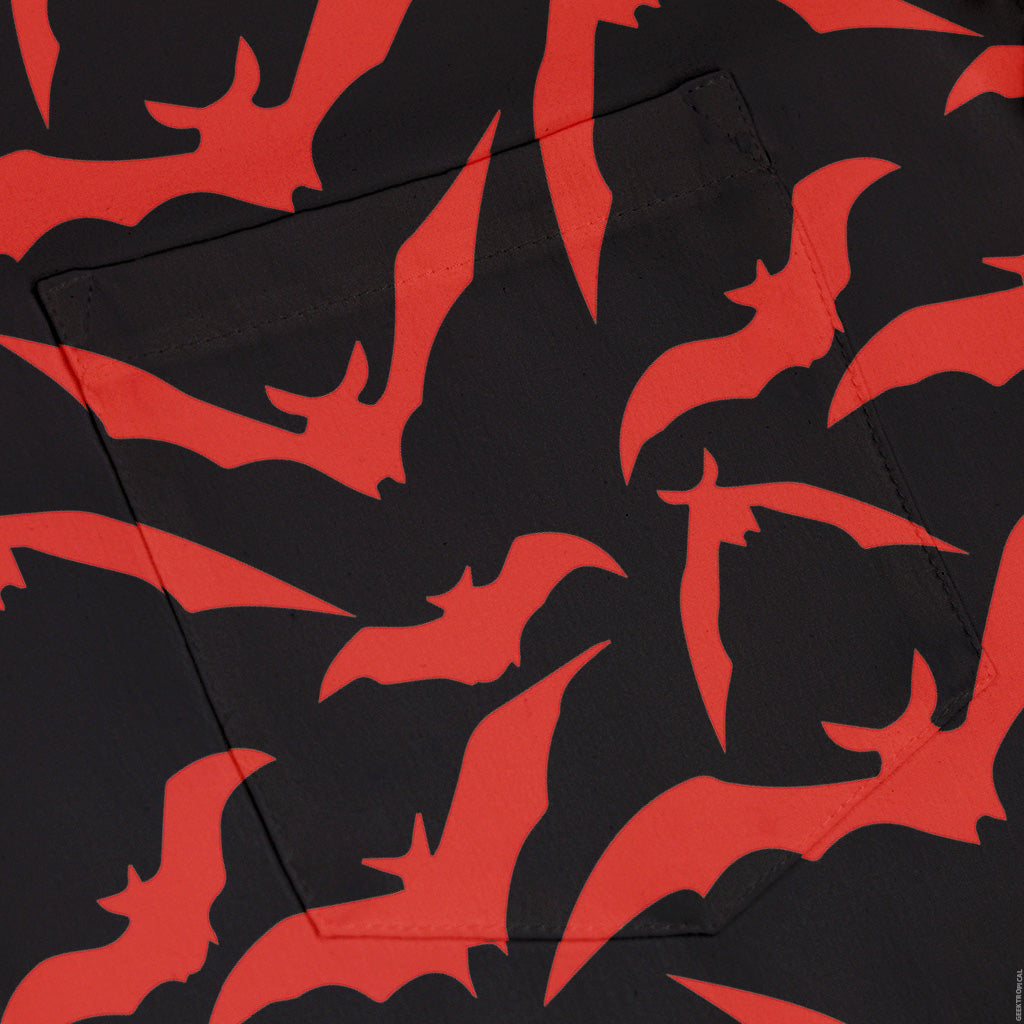 Bat Swarm Button Up Shirt Pocket
