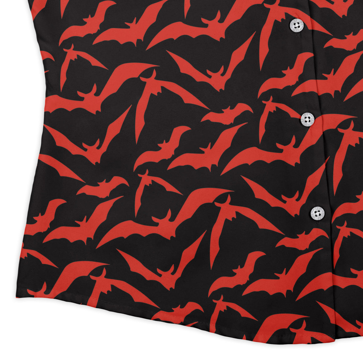 Bat Swarm Curvy Button Up Shirt womens corner