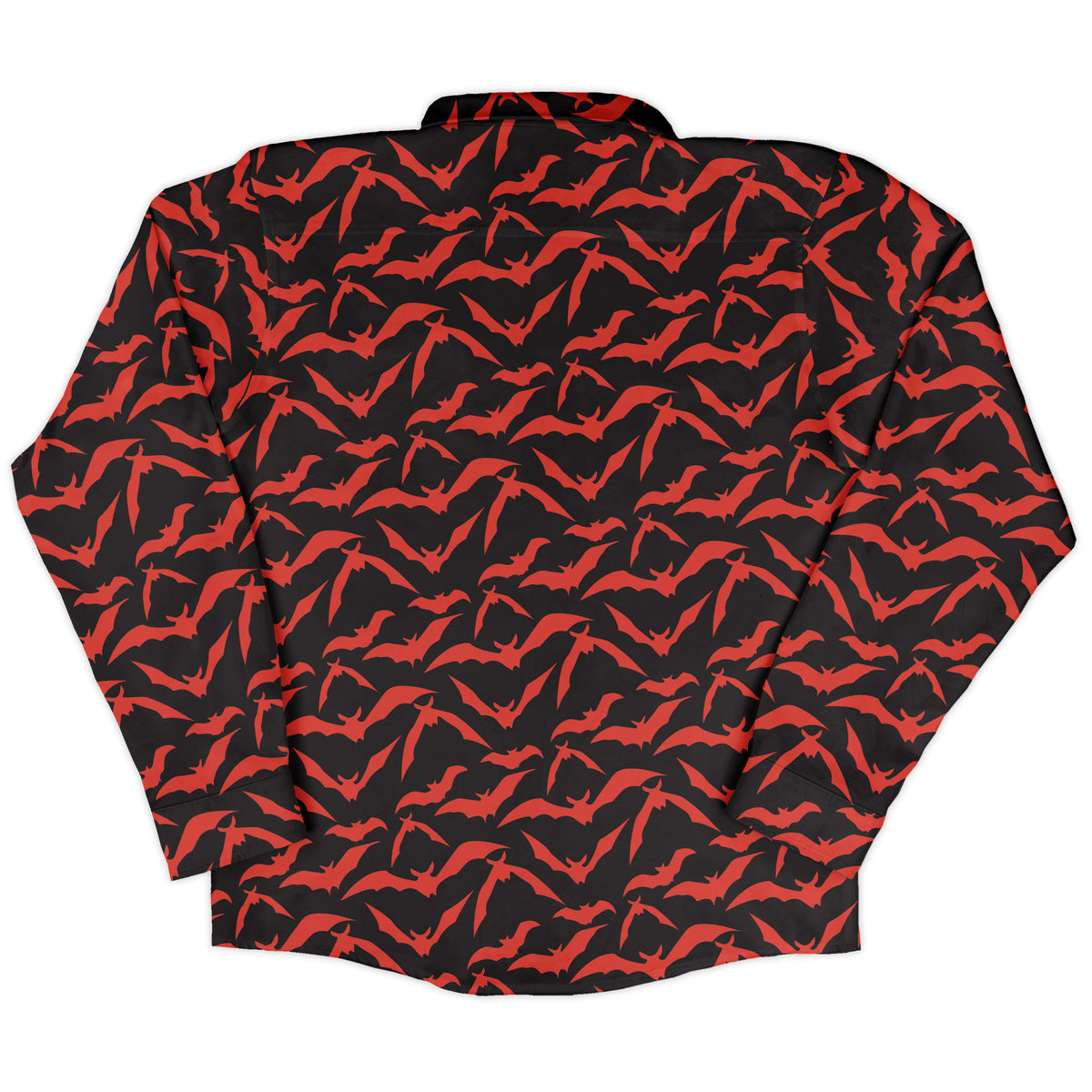 Bat Swarm Long Sleeve Button Up Shirt back