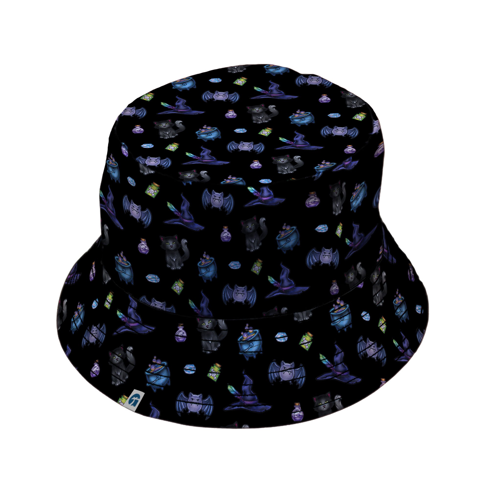 Bats Cats Hats Bucket Hat Black Stitching