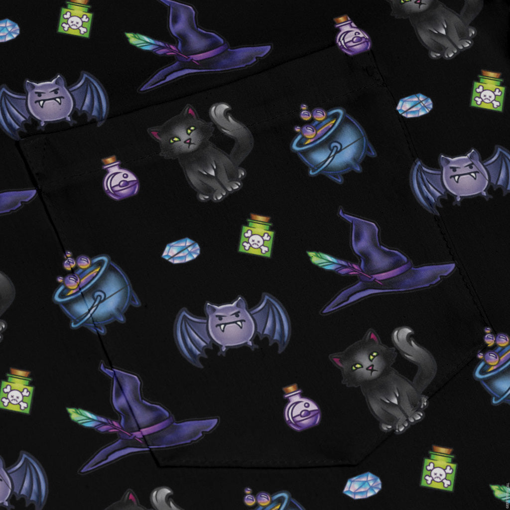 Bats Cats Hats Long Sleeve Button Up Shirt Old Long Sleeve Button Up Shirt pocket