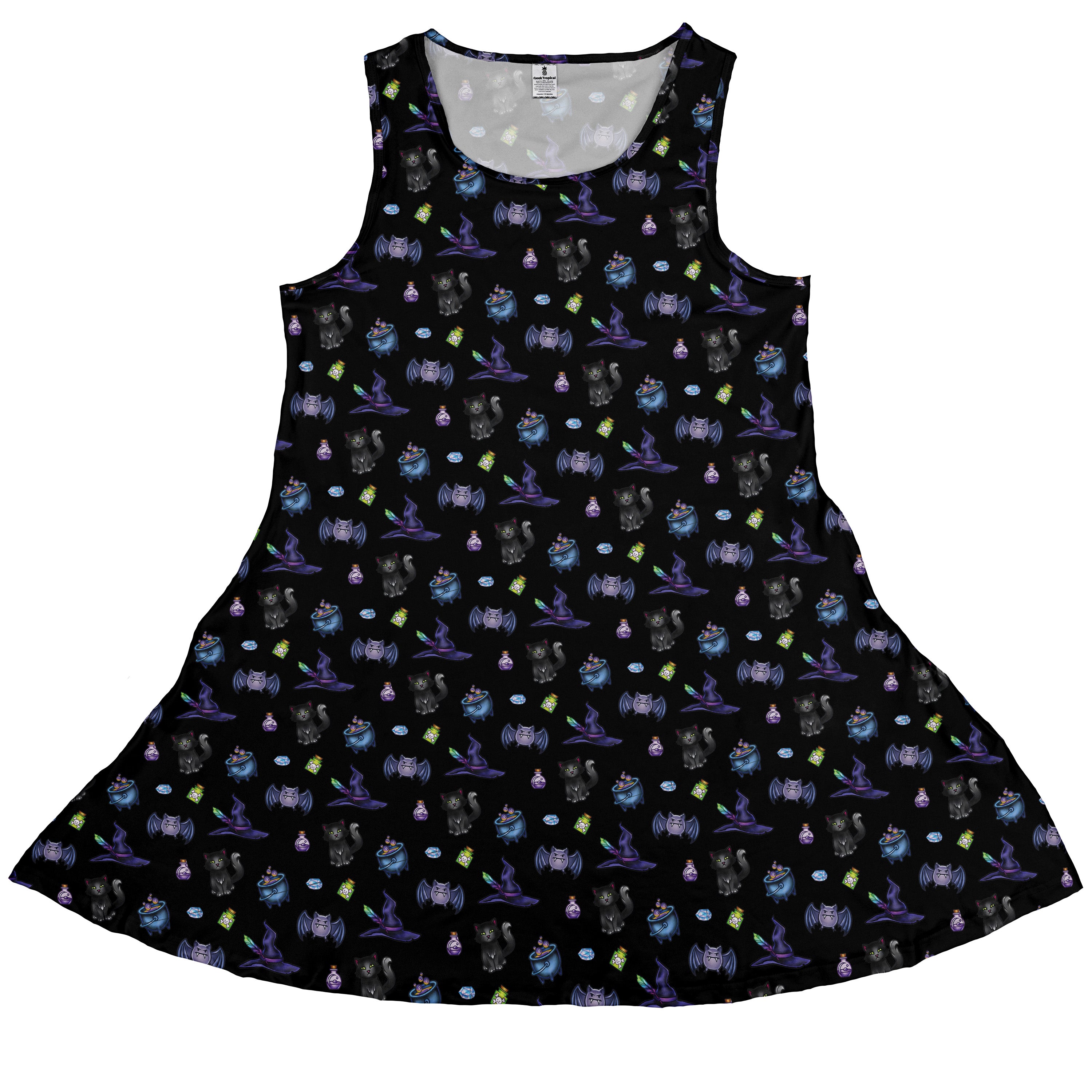 Bats Cats Hats Sleeveless Dress front