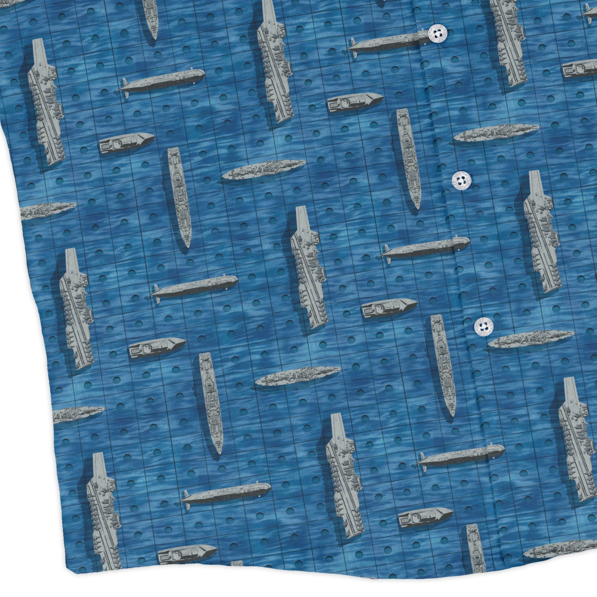 Battleship Long Sleeve Button Up Shirt Geek Nerd adult sizing board game print Designs by Nathan