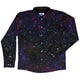 Beautiful Nebula Outer Space Long Sleeve Button Up Shirt Geek Nerd adult sizing FLOW DESC WRITING outer space & astronaut print