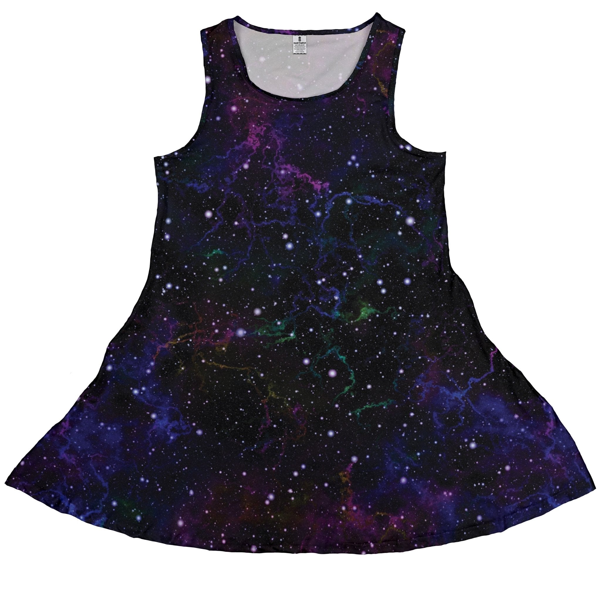 Clearance Ready - to - Ship Beautiful Nebula Outer Space Dress Geek Nerd Clearance lx - C outer space & astronaut print