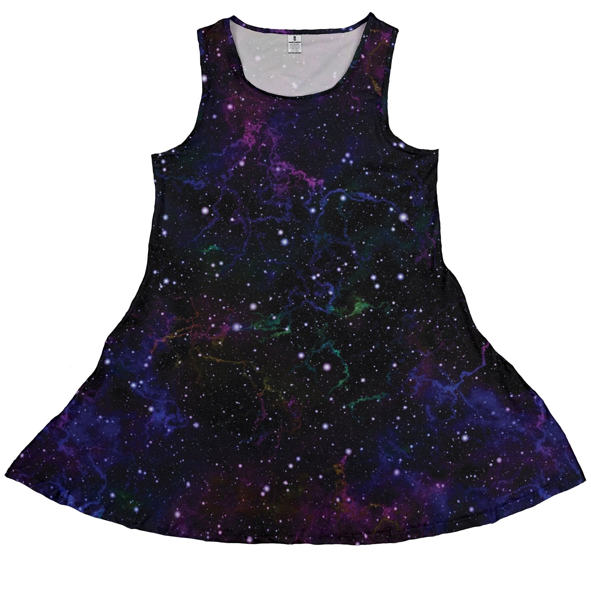 Clearance Ready - to - Ship Beautiful Nebula Outer Space Dress Geek Nerd Clearance lx - C outer space & astronaut print