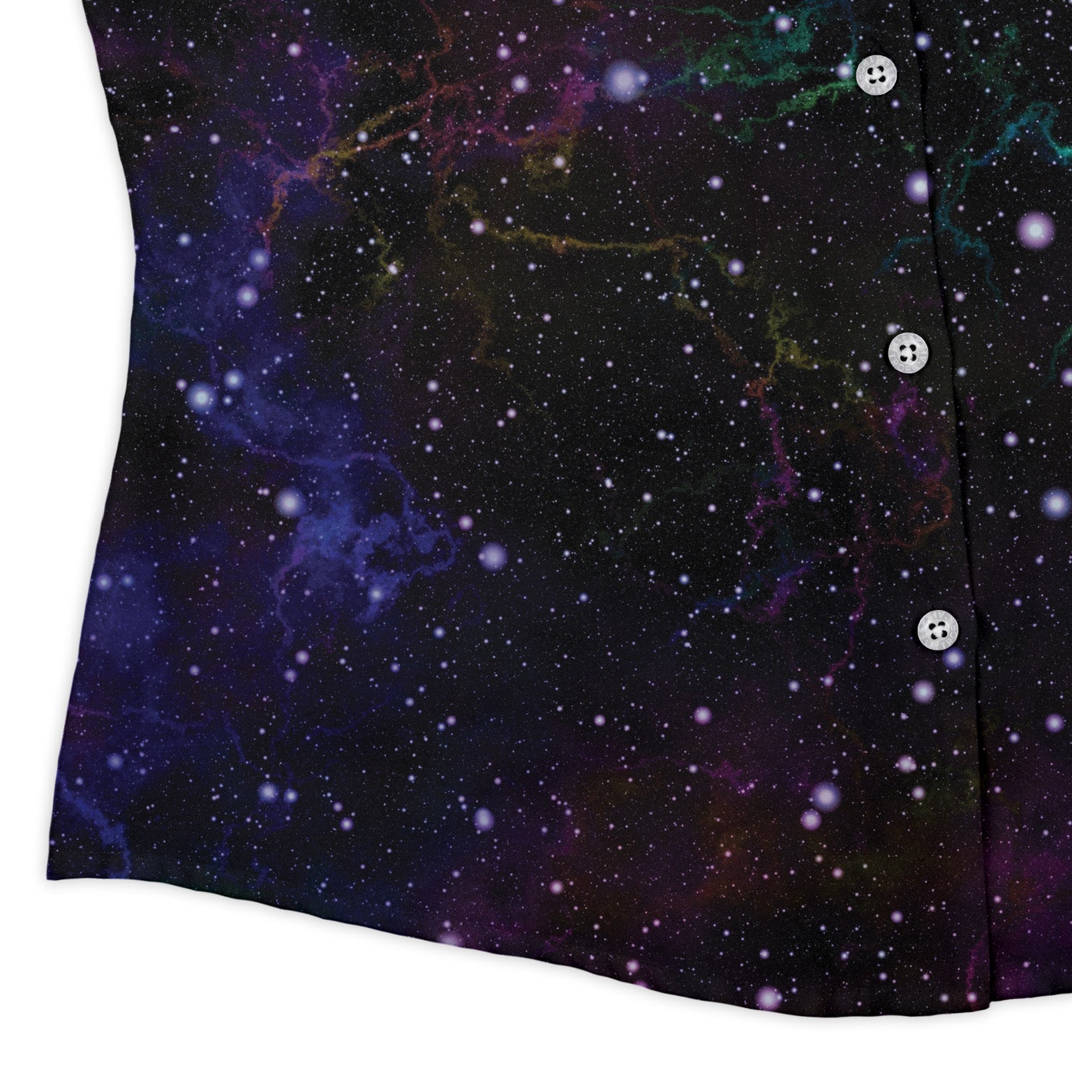 Beautiful Nebula Outer Space Curvy Button Up Shirt Geek Nerd outer space & astronaut print women