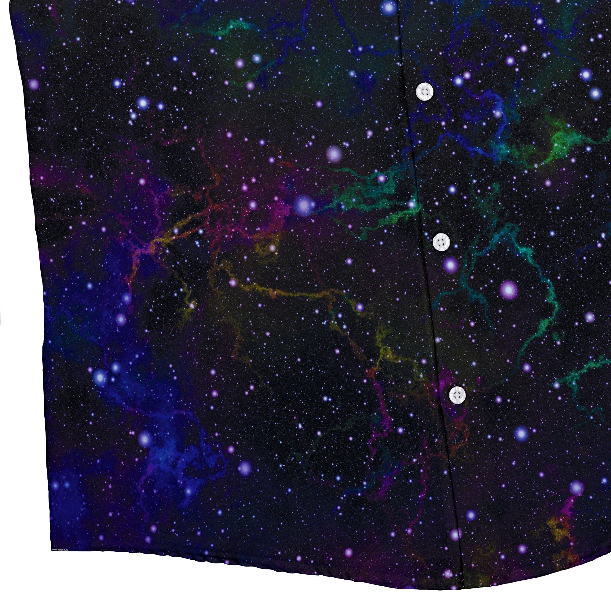 Ready - to - Ship - Beautiful Nebula Outer Space Button Up Shirt Geek Nerd adult sizing fix outer space & astronaut print