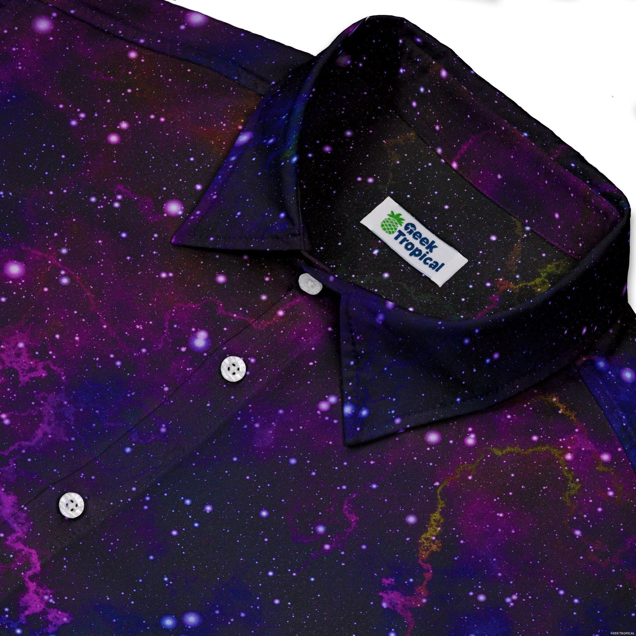 Beautiful Nebula Button Up Shirt - adult sizing - outer space & astronaut print -