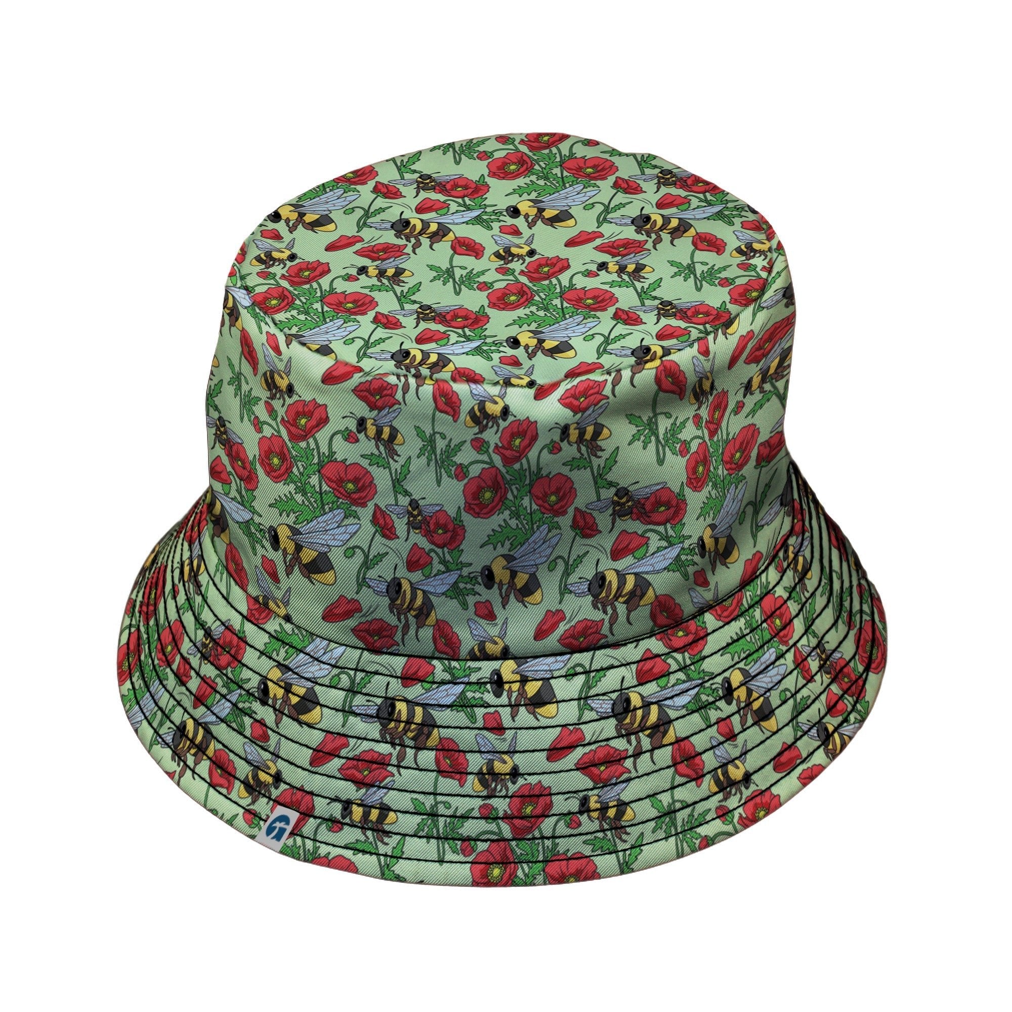 Bee - autiful Garden Bucket Hat Geek Nerd botany print Design by Julie Kitzes lx - B