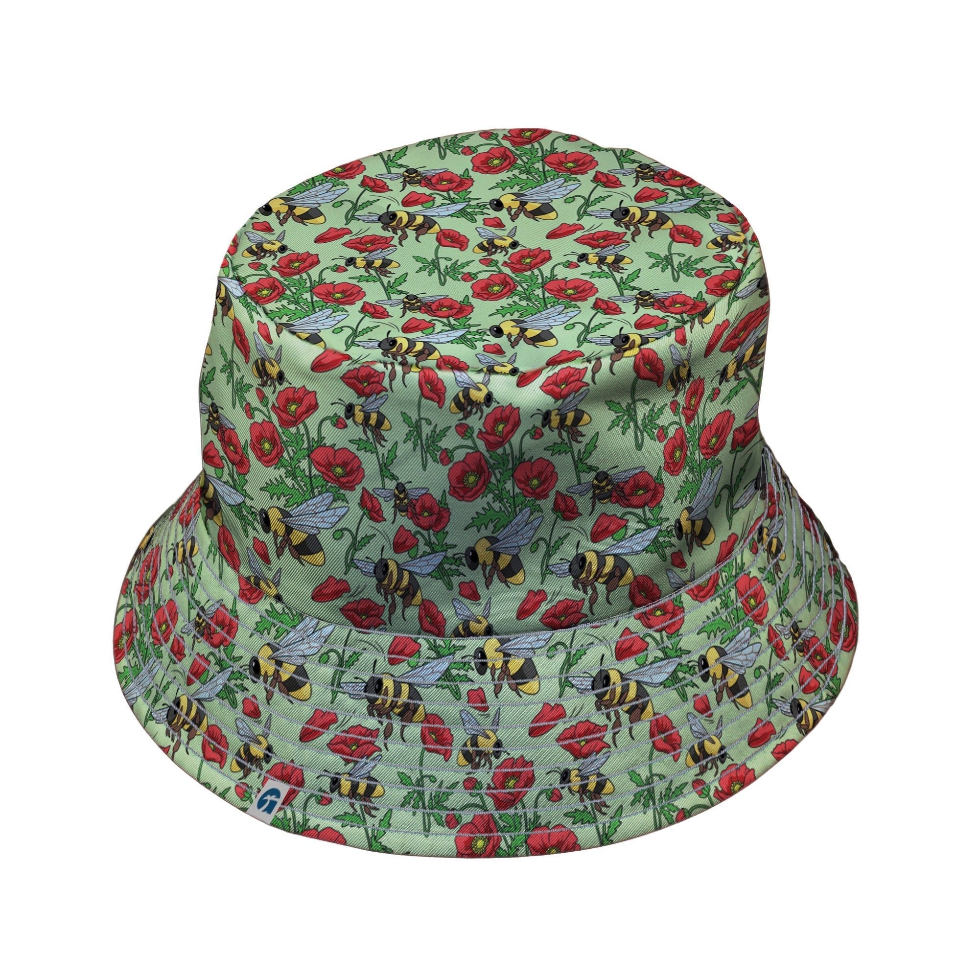 Bee - autiful Garden Bucket Hat Geek Nerd botany print Design by Julie Kitzes lx - B
